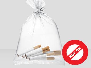 허용되지않는포장 : 플라스틱백 원주민지역에만판매될수있는복숭아색소인이찍힌담배 벌금과압수 Smoke-Free Ontario Act 법에명시된규정과위법한경우벌금액.