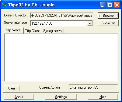 Section 8. Jflash Download 호스트PC tftp설정을한후타겟보드 dummy에서 ip설정을한다. 서버IP가 192.168.1.100, 타겟보드IP가 192.168.1.50 이라면아래와같이세팅한다.