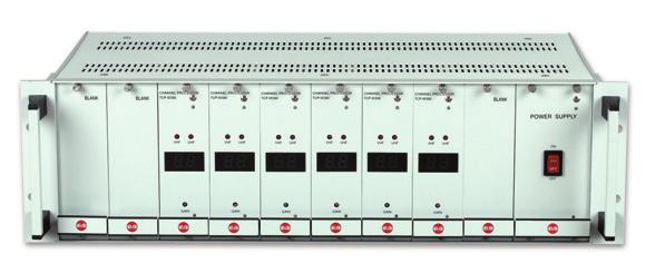 5 Out of Rejection dbc 60 Spurious dbc 55 Hum Modulation dbc 60 Output Power Range db 0 ~ -20 Return Loss db 12 Power Rating W 6 Remarks Sub-Rack Type Channel Processor APPEARANCE TCP-M300
