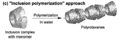 염료로택산 (Dye Rotaxane) 다양한구조를가지는아조염료로택산이합성되었는데, (a) "Threading" approach (b) "Slippage" approach (c) "Inclusion polymerization" approach 그림 4.