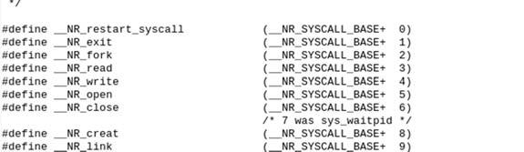 시스템호출함수정의 kernel 소스의 kernel 디렉토리에시스템호출함수를정의한프로그램파일 (hello.c) 생성 시스템호출번호할당 include/asm-arm/unistd.h 파일편집 #include <linux/kernel.h> asmlinkage void sys_hello() { printk ("Hello, this is new system call!