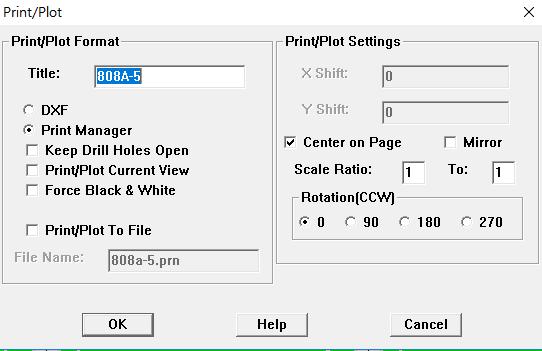 4.12 프린트및거버파일생성 1) 출력하기 (1) File 메뉴의 Print/Plot 선택 (2) Print/Plot Format 에서