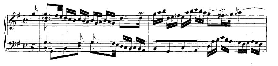 < 악보 2> Allamande 의주요선율들 a)a 부분의주요선율 b)b 부분의주요선율