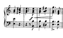 Hastig 에서당김음의 리듬은 15 마디동안지속된다.