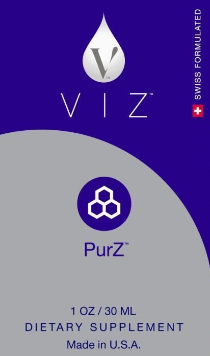 PurZ PurZ 1 OZ/30 ML DIETARY SUPPLEMENT Made in U.S.A. SWISS FORMULATED PurZ TM : the patented water soluble formulation of clinoptilolite zeolite combined with VizPur D3.