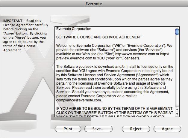 Mac OS 에서설치하기 6. 사용권계약에동의하려면 [Agree] 버튼을클릭합니다.