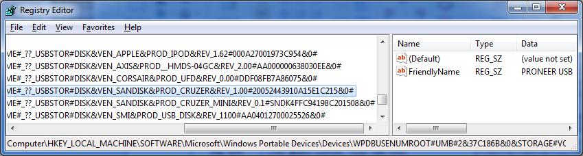USB 장치연결정보 (8/12) 연결된볼륨명 HKLM\SOFTWARE\Microsoft\Windows Portable
