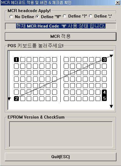 EPROM & MCR 체크 WKBD-2000 의 MCR Download 윈도우로서각기헤더로 4 가지를다운로드할수있습니다. 1.