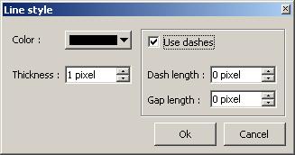 'Use Dashes', 'Dash Length', 'Gap Length',