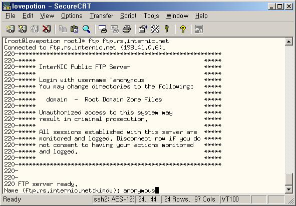 o db.cache 파일 루트도메인에대한네임서버들의위치를담고있는파일로서직접작성하는 것이아니라 ftp.rs.internic.