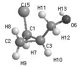 280 권민경 성은모 Table 4. The stable conformation of 2-chlorocyclopropanemethanol(I) a in MP2 and B3LYP calculations with 6-311++G(d,p) basis set. MP2 B3LYP MP2 B3LYP MP2 B3LYP C1-C2 1.501 1.496 1.501 1.497 1.