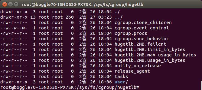Cgroups - hugetlb 큰 메모리 사용에 대한 제한 hugetlb.<hugepagesize>.limit_in_bytes hugetlb.<hugepagesize>.max_usage_in_bytes hugetlb.