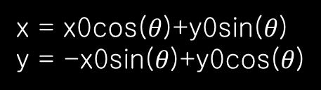 좌표계에서는 (x, y) 로표시되며관계식은다음과같다.