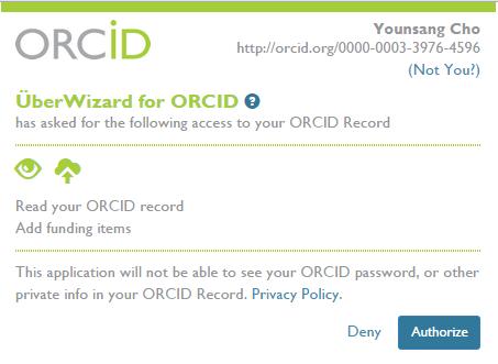 ORCID Register Funding