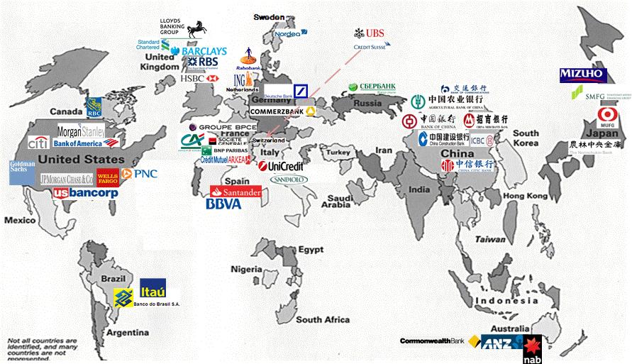 글로벌 50 대은행의 Financial Map 미주