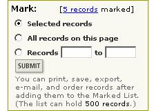 레코드를선택하면 Marked List 버튼이화면위도구바에생성되며, 이버튼을누르면 Marked List 화면으로이동합니다.