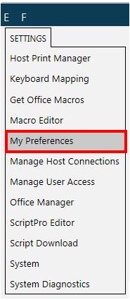 3 Go!Res 화면설정변경 My Preferences 를통해글자모양, 글자크기, 화면배색, 명령어 Input/ Output 글자색등을변경할수있다. STEP 1. SETTINGS 메뉴중 My Preferences 클릭후 Res Windows 탭클릭후설정변경 Res Windows 설정메뉴 1.