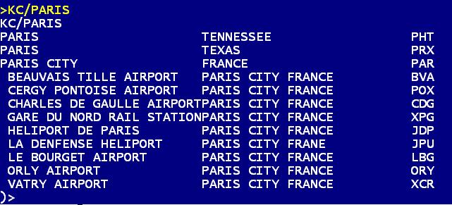 5. AVAILABILITY 1 AIRLINE / CITY CODE HELP ENCODE HELP DECODE 1) ENCODE 기본지시어 KC / PARIS KC : 도시코드조회지시어 ( Kindly Code ) / : 구분기호