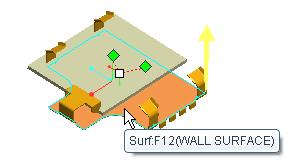 prt 을선택하고 Surf:F12(Wall Surface) 위에위치시킨다. 16.