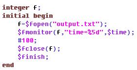 Testbench 기본문법 [ 시스템태스크 ] 포맷된파일출력이가능한 system task C 언어와비슷하다.