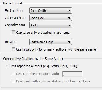 , 2005 Author Name 저자의이름표기방식설정 제 1 저자및제 1 저자외의다른저자의이름대소문자출력 1 이름, 성순의경우 : Jane Smith / John Doe 2 성, 이름순의경우 : Smith, Jane 또는 Smith Jane / Doe, John 또는 Doe John 3 As