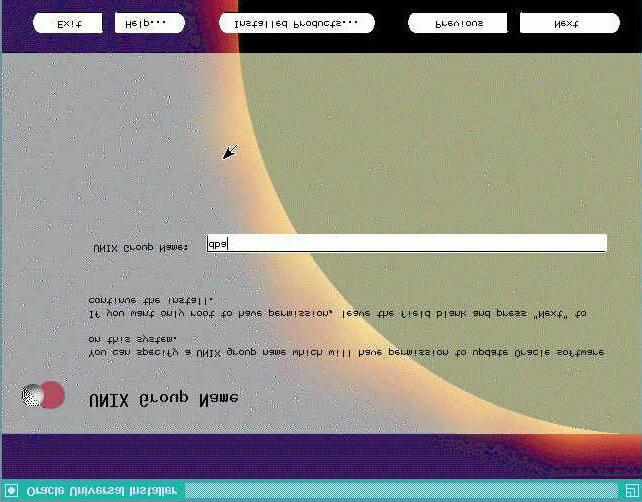 UNIX Group Name [ 1-3 ] Oracle8i OS Group