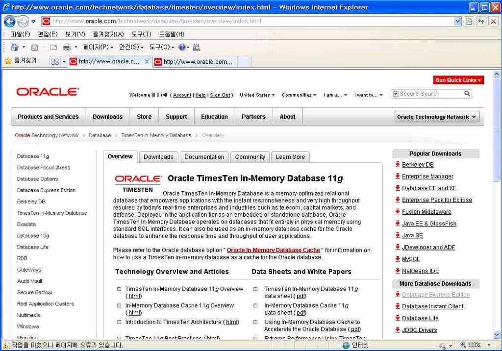 3.3 Oracle TimesTen In-Memory Database 11g Information Site