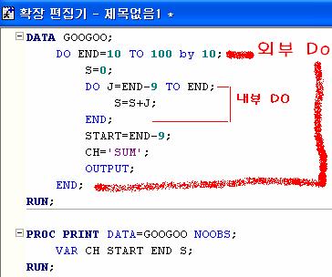 90 Chapter 3. 데이터변환하기 3.3.5 RETAIN 문 RETAIN 문은변수의초기값설정과저장된값을유지하기위해사용된다.