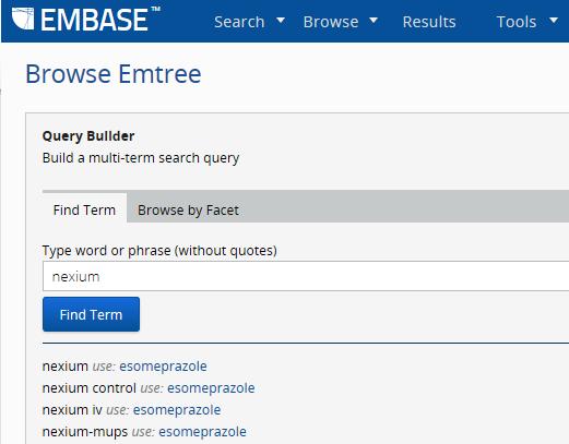 8. Emtree Search (1) Keyword 입력 Find Term 클릭 입력한 Keyword 의동의어