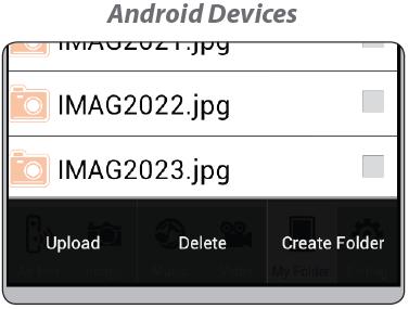 내폴더보기 My Folder 를터치하면 Android 장치에저장된폴더와파일을볼수있습니다.