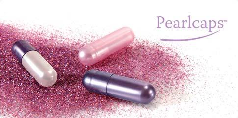 Pearlcaps shiny, iridescent capsules a light-reflecting pigment