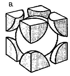 4. 금속의응고및결정구조 체심입방격자 (BCC) 입방체의모서리와중심에 1 개씩의원자가배열된형태 격자상수 =a 일때, 원자반경 (r) 은 r 3a 4 단위격자내의원자의부피는 V 4 3