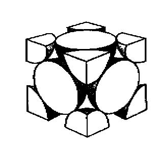 4. 금속의응고및결정구조 면심입방격자 (FCC) 입방체의모서리와면의중심에 1 개씩의원자가배열된형태 격자상수 =a 일때, 원자반경 (r) 은 r 2a 4 단위격자내의원자의부피는 V 4