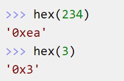 hex(x): 정수값을입력받아 16 진수