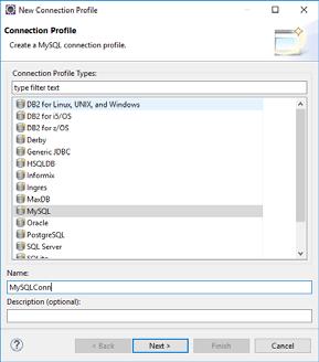 Eclipse 와 DB 연동 커넥션유형설정하기 : [Connection Profile] 화면이나타나면