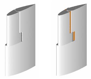 Fig. 2 에서볼수있듯이타의고정부와가동부사이에간극 (gap) 이존재하며, 가동부가회전할때우현쪽 (starboard) 과좌현쪽 (portside) 중한쪽은압력면 (pressure side), 다른쪽은흡입면 (suction side) 이되면서압력면으로부터흡입면방향으로간극사이를통과하는유동이발생한다. 이런간극유동은 Fig.