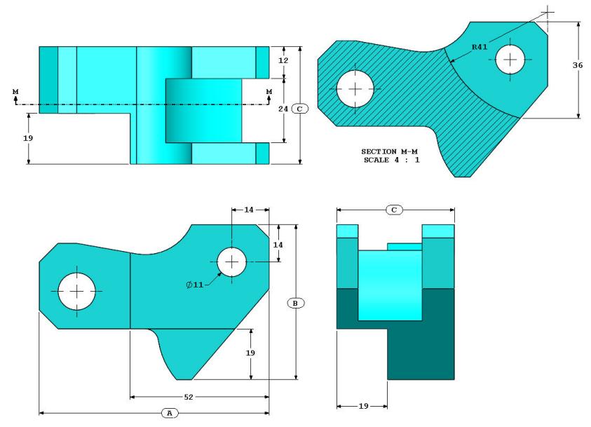 부록 A: Certified SolidWorks Associate 프로그램 파트모델링 다음이미지는문제 #5 에사용됩니다.