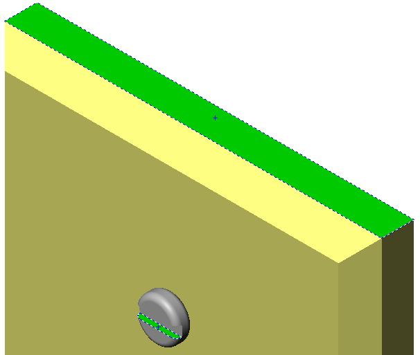 4 장 : 어셈블리기초사항 1 fastener 의원통면과 switchplate 구멍의원통면사이에동심메이트를부가합니다. 면 2 fastener 의평평한후면과 switchplate 의평평한정면사이에일치메이트를부가합니다.