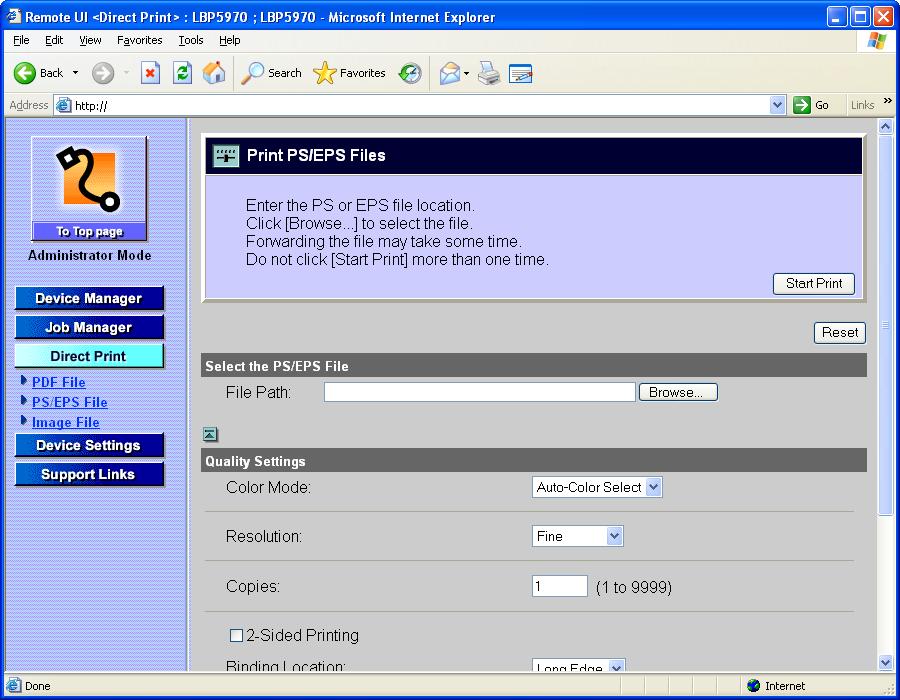 PDF Files], [Print PS/EPS Files], [Print Image Files].