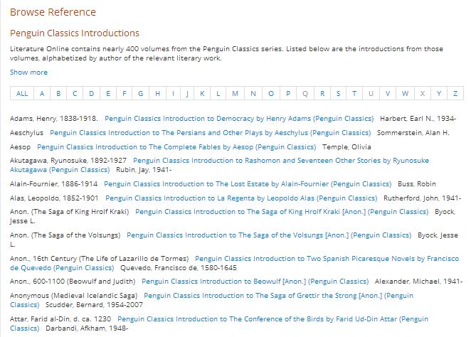 Browse Reference : Penguin Classics