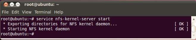 root@ubuntu:/# mkdir /nfsroot nfs-kernel-server 서비스재시작 root@ubuntu:/#