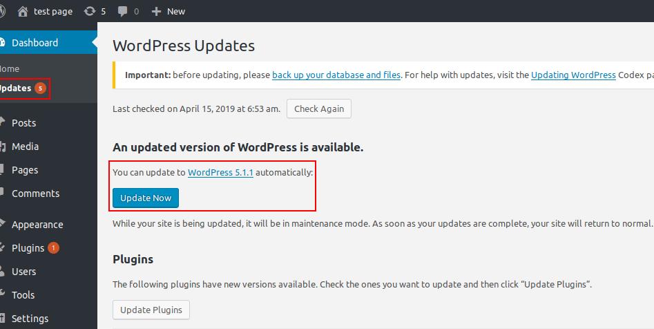 대응방안 WordPress 관리자페이지에서최신버전으로업데이트한다. [WordPress 업데이트 ] 업데이트가불가한경우, 공식배포된패치내역을참고하여코드수정을권고한다.