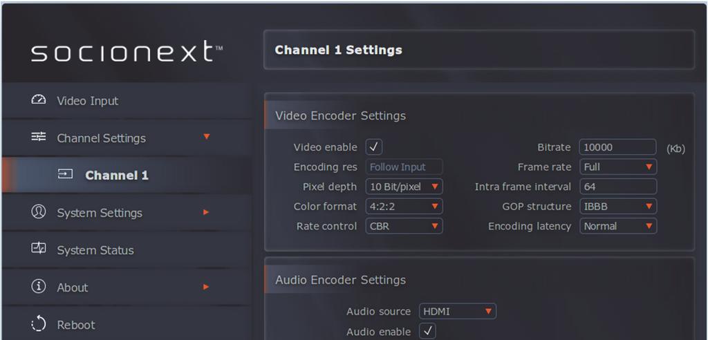 4.3 Channel Settings Channel Settings