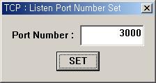 를설정 <Fig 3.4> TCP Server Listen <Fig 3.5> Server Port 설정 3 iinchip EVB B/D 가 2 에서지정한 Listen Port 로접속하기를기다린다.