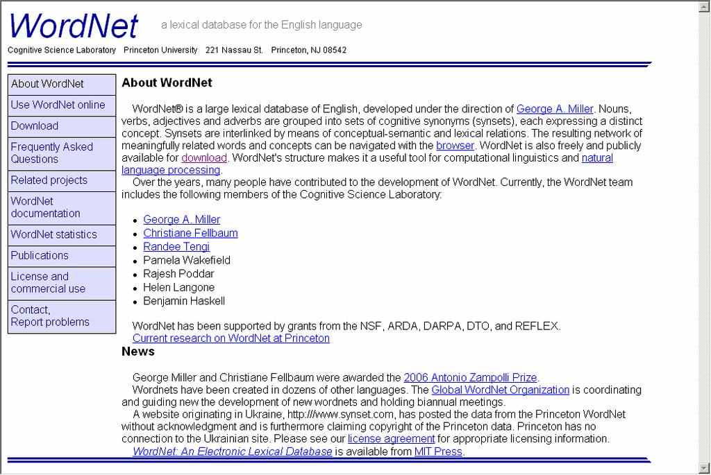 WordNet WordNet Home