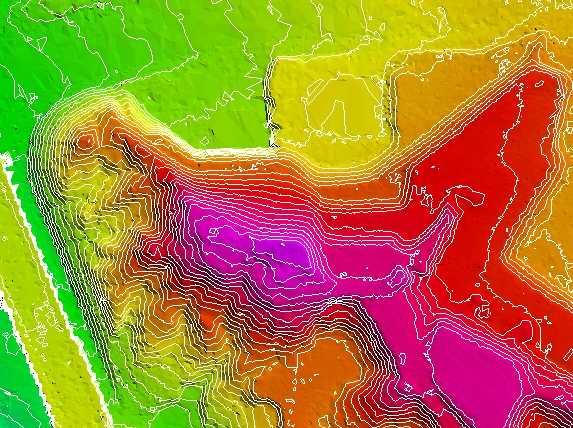 LiDAR 등고선도