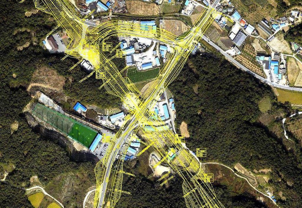 디지털항공사진정사영상특성 디지털항공사진영상 + 노선도 (CAD) 백호회관 흥양교차로 골프연습장노선도