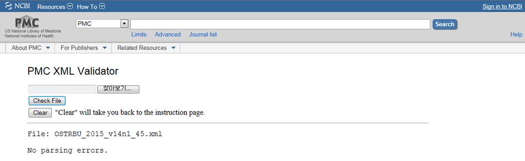 nih.gov/pmc/tools/xmlchecker/ 검사결과 :