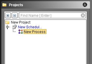 [ 그림 7] Projects 창에오른쪽클릭하여 Project 와 Shedule, Process 를생성한다.