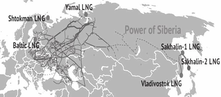 해외경제투자정보 _ 러시아극동개발추진현황과한 러경제협력방안 - 야말 LNG 생산과블라디보스톡 LNG 기지건설로북극항로를통한북극해 LNG의동북아시아지역으로의수출, 기존의사할린 LNG 수출확대 * 러시아의 LNG 생산규모는 2012 년 140 억m3에서 2040 년에는 800 억 ~ 1,200 억m3로확대될전망 - 한 중 일의 LNG 수입은세계 LNG